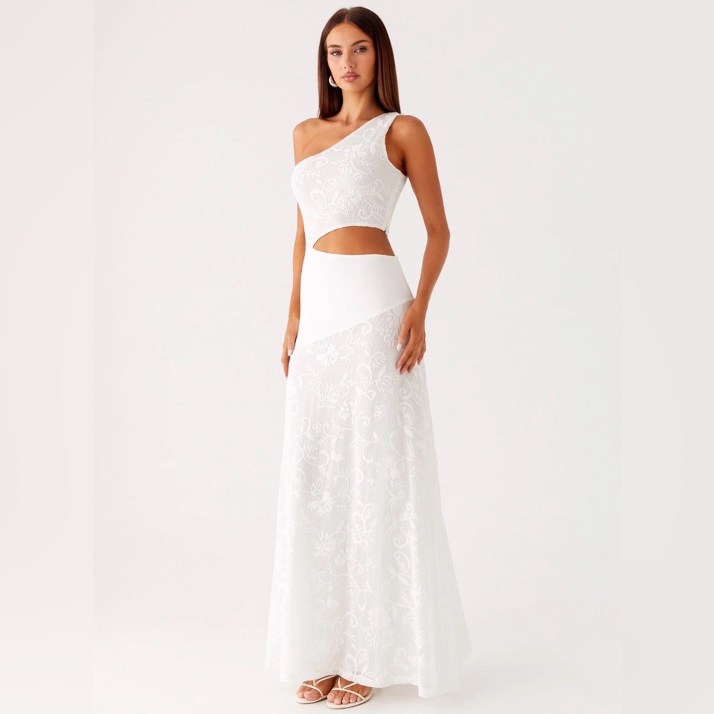 Elegant White One-Shoulder Gown NWT